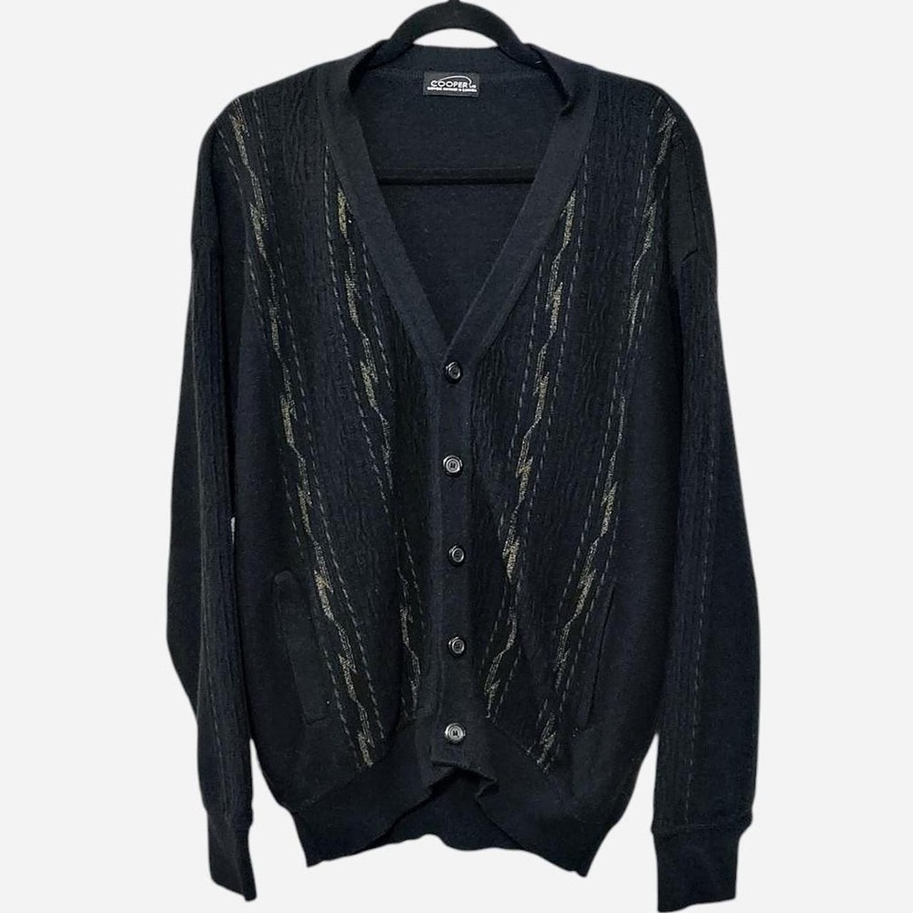 Vintage 80s Cooper Canada knit cardigan sweater. Made in Canada